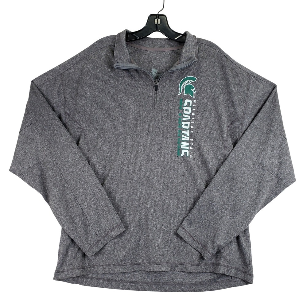 Michigan State Spartans Knights Apparel Pullover Mens XL Gray NCAA Quarter Zip